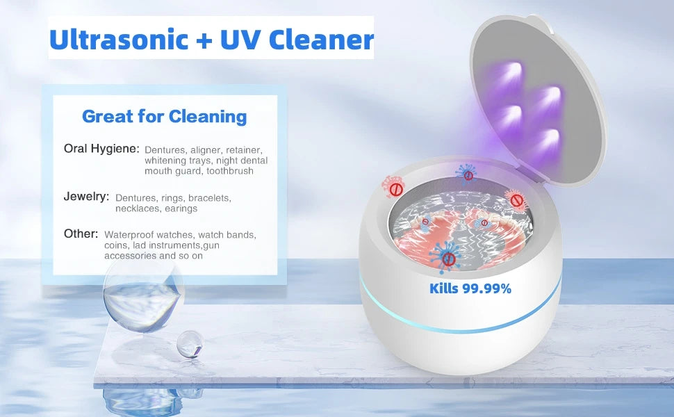 Ultrasonic UV Cleaner For False Teeth, Jewelry, etc.